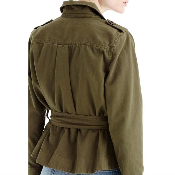 NWOT J.Crew Olive Cropped Fatigue Jacket - Picture 3 of 11